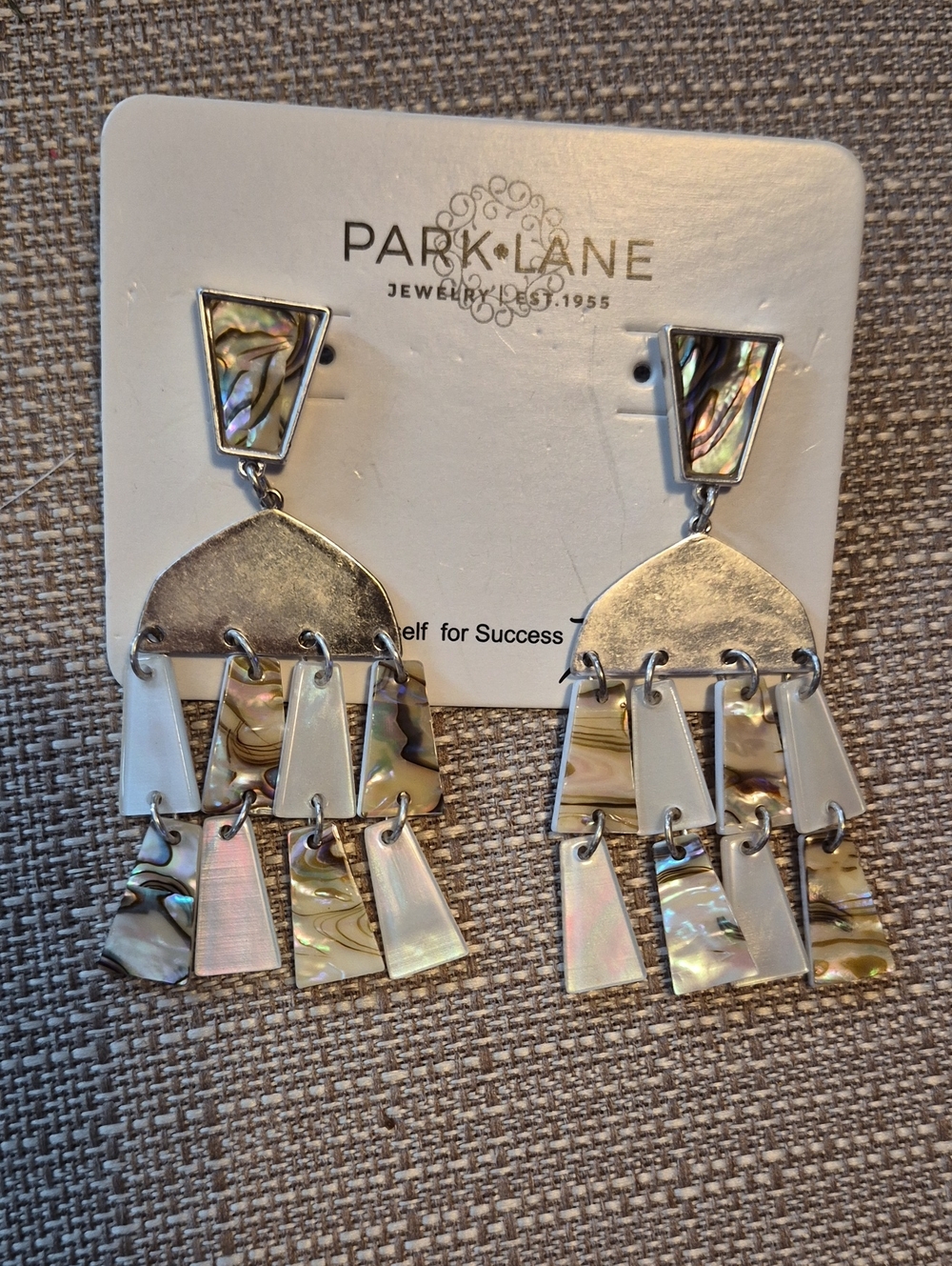 Park Lane Iridescent Abalone Fringe Statement Earrings